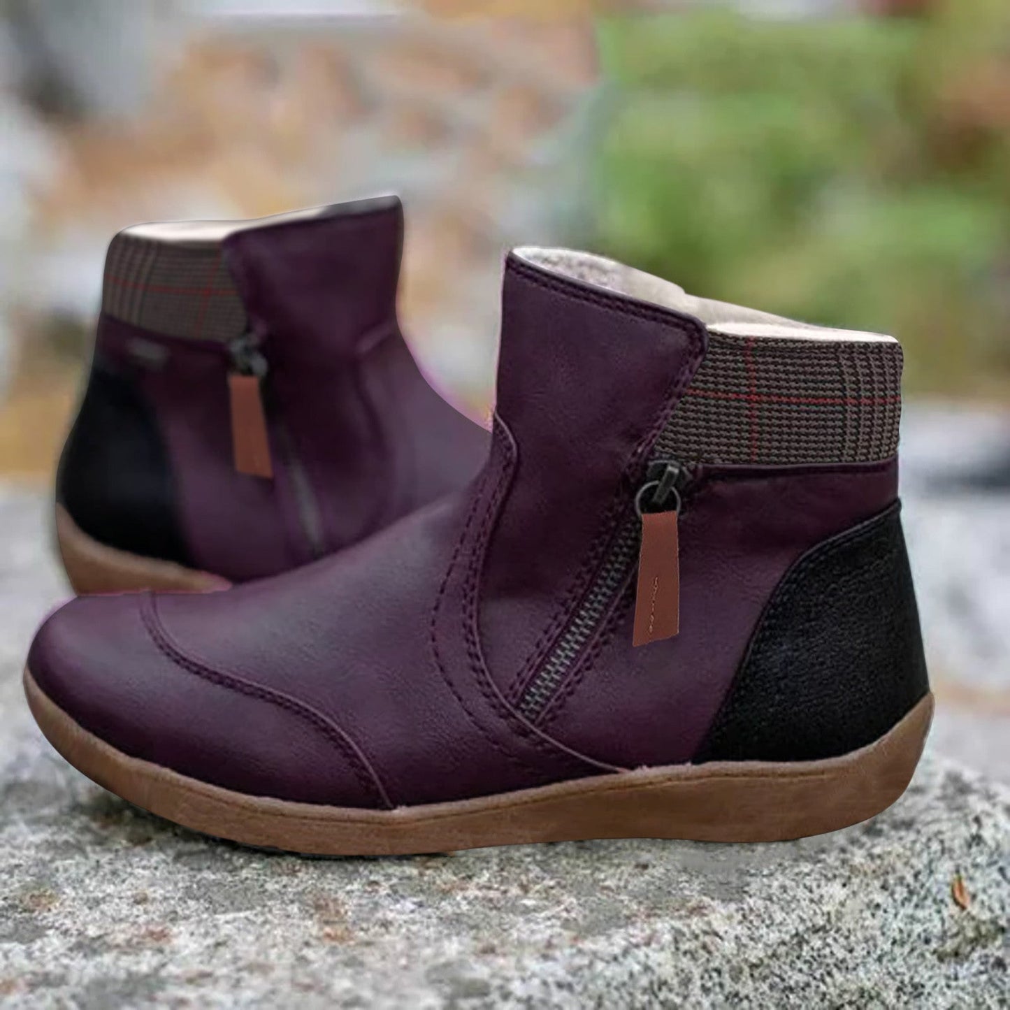 Damen Wasserdichte Stiefel Doppelreißverschluss