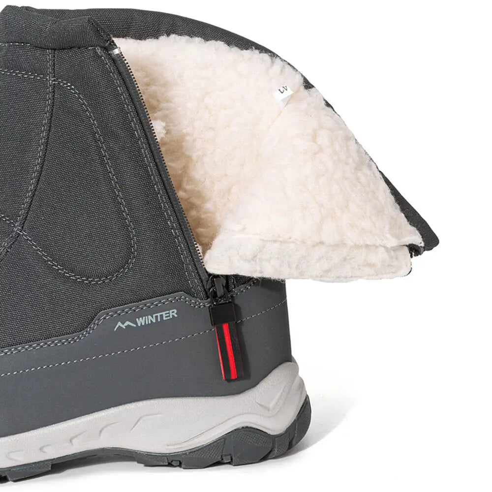 Damen Wasserdichte Schneestiefel Warm Rutschfest Schwarz - Norvielle