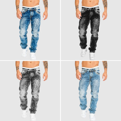 Herren Weite Jeans Verwaschen