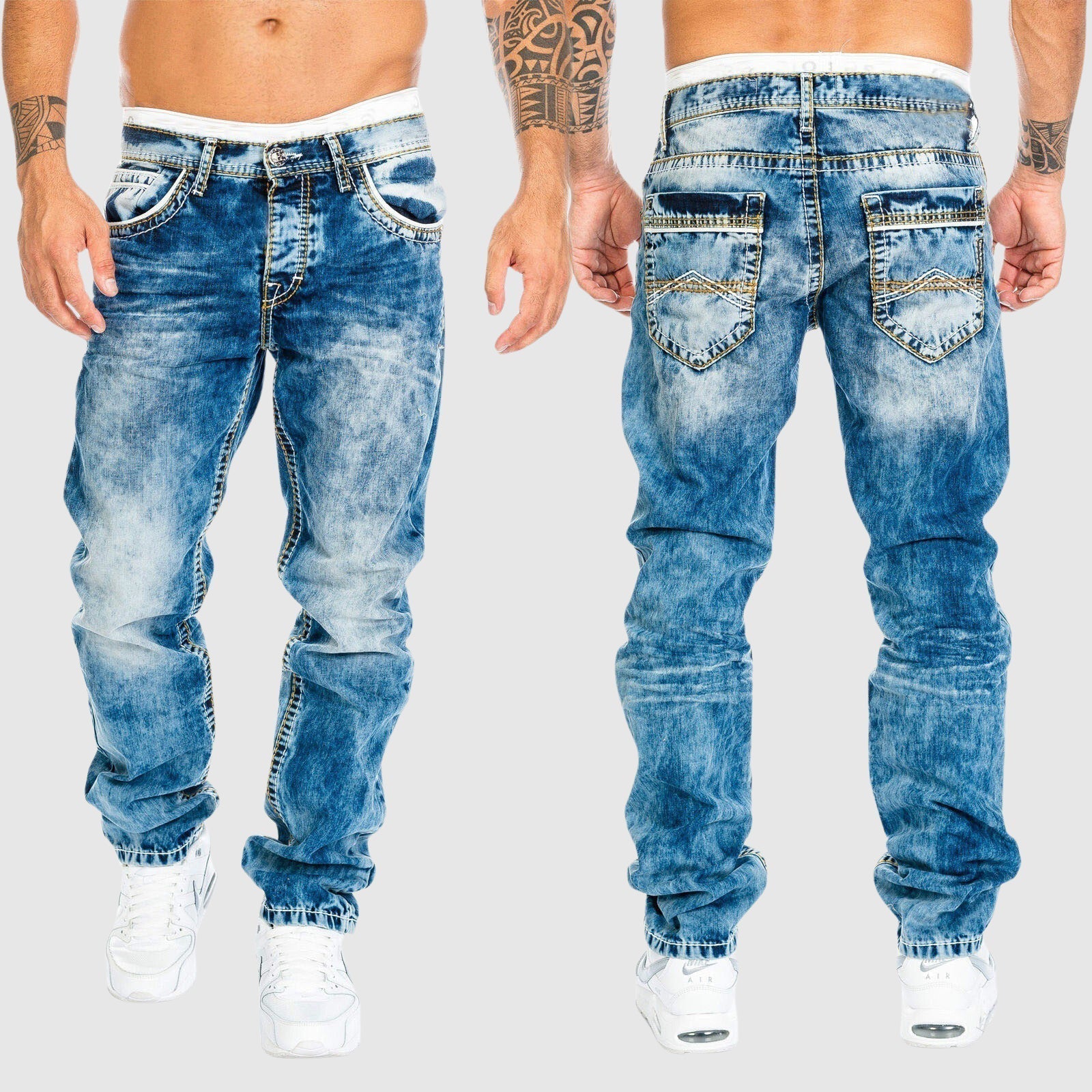 Herren Weite Jeans Verwaschen - Norvielle