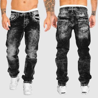 Herren Weite Jeans Verwaschen