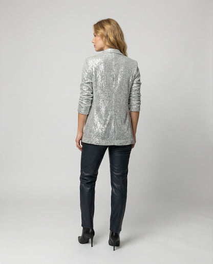 Damen Pailletten Blazer Elegantes Design