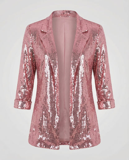 Damen Pailletten Blazer Elegantes Design