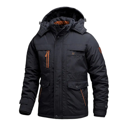 Herren Winterjacke Winddicht Isoliert Kapuze