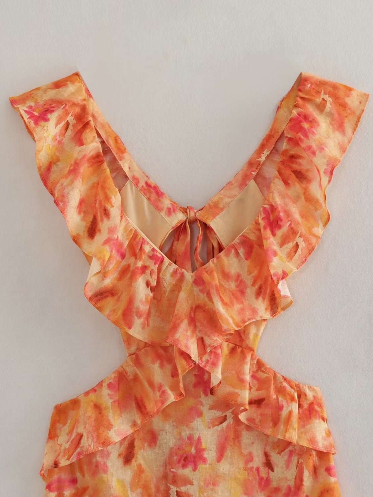 Norvielle Damen Rüschenkleid Bedruckt