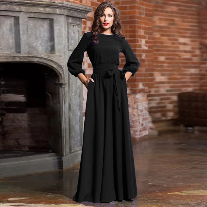 Damen Maxikleid Hochzeitsgäste Fließende Ärmel