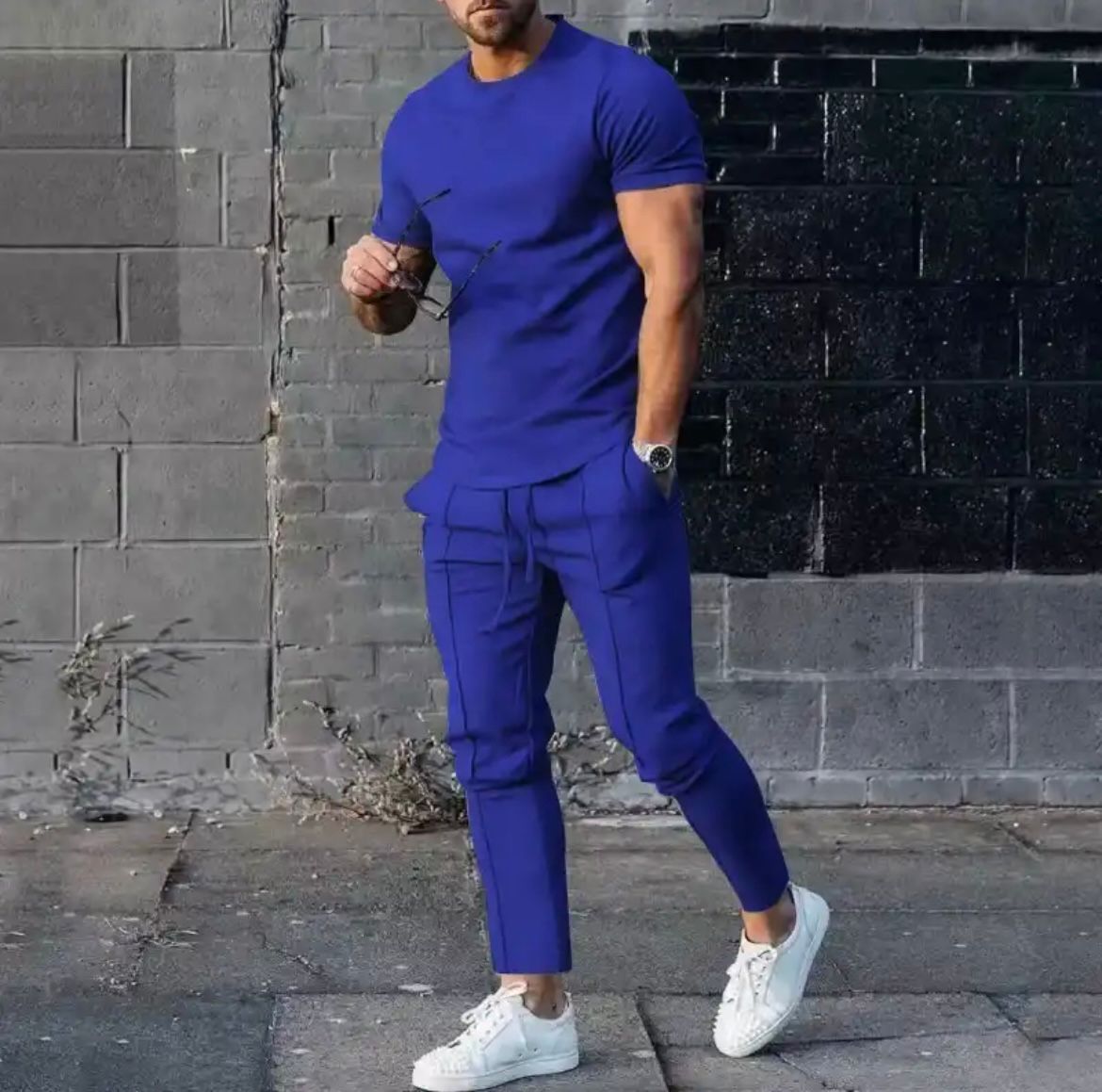 Herren Freizeit Set Slim Fit T-Shirt und Hose