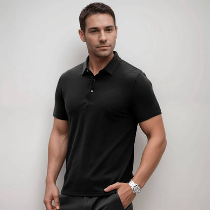 Herren Polo-Shirt Klassische Passform Strukturiert Weiß - Norvielle