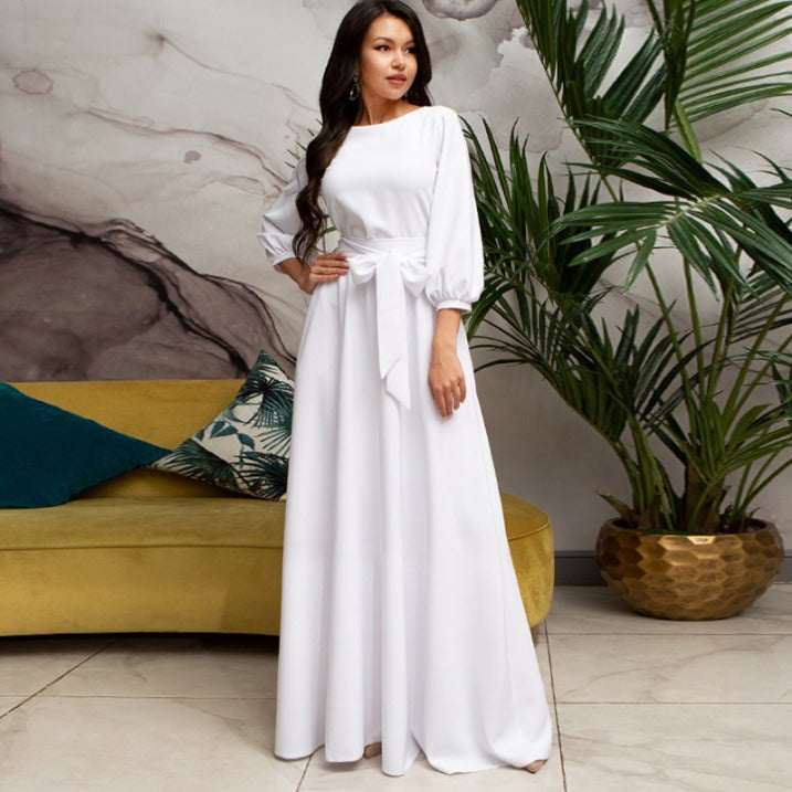 Damen Maxikleid Hochzeitsgäste Fließende Ärmel - Norvielle