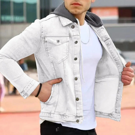 Norvielle Herren Denim-Hoodie Blau - Norvielle