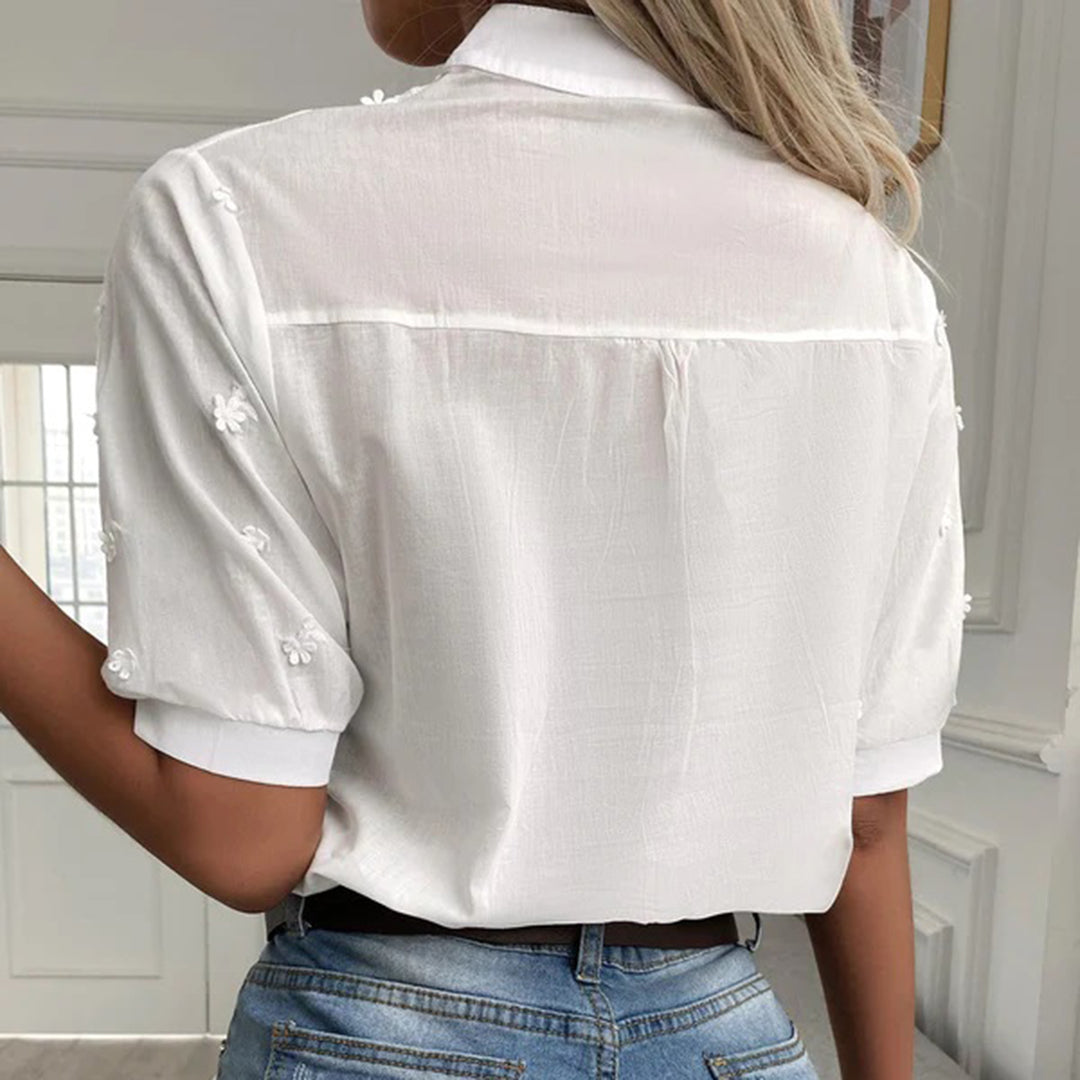 Damen Klassische Weiße Bluse