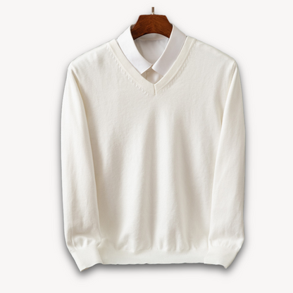 Herren Kaschmirpullover V-Ausschnitt Weich Elegant