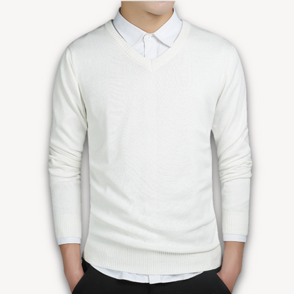 V-Ausschnitt Pullover Schmal Schnitt Business