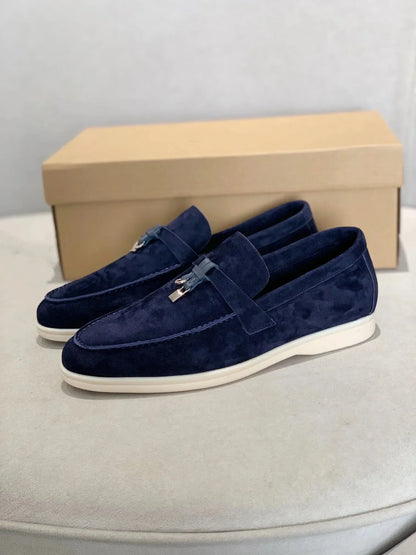 Herren Wildleder Loafers Leder Schwarz - Norvielle