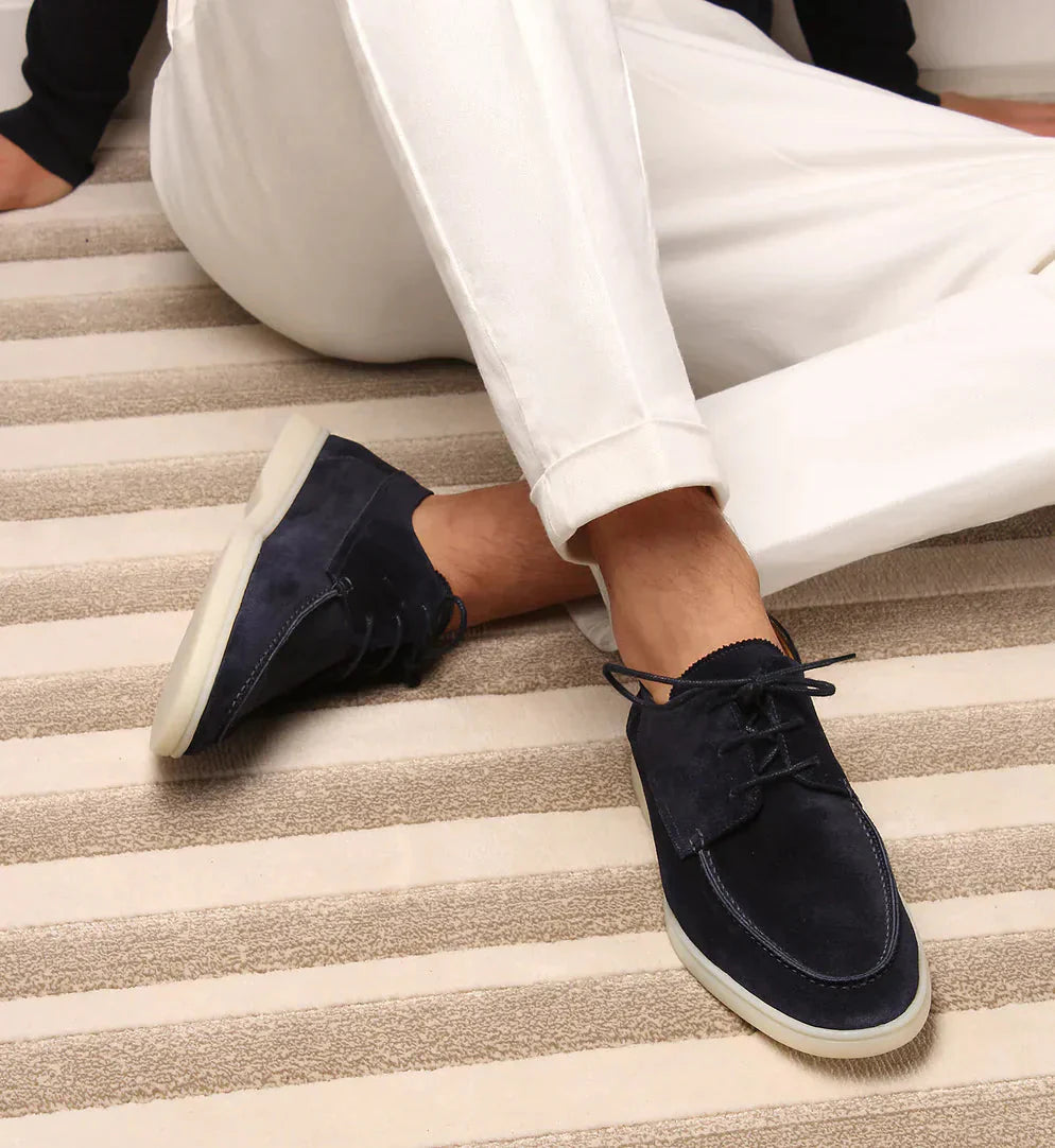 Herren Wildleder Loafers Anzugschuhe Schwarz - Norvielle