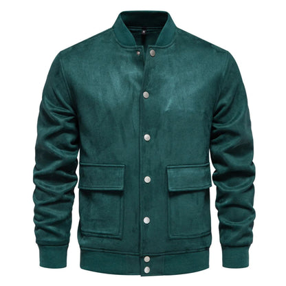 Herren Wildlederjacke Dünn Button-Up Freizeitjacke - Norvielle