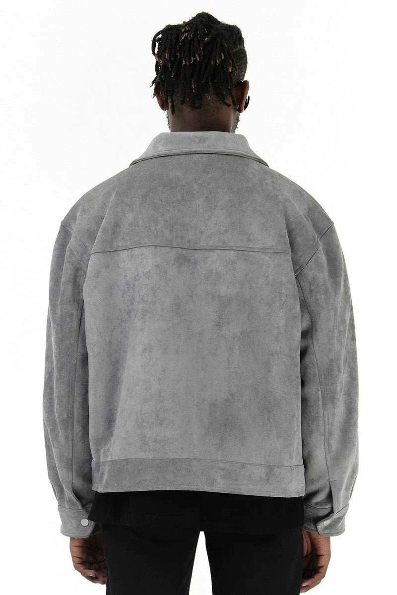 Wildlederjacke – Herren-Lederjacke mit Reißverschluss und Taschen-Chaps Herrenmode