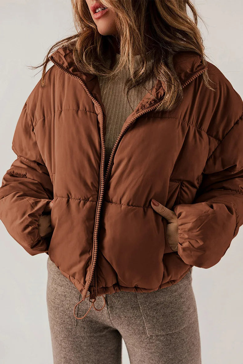 Damen Steppjacke Reißverschluss Eingrifftaschen - Norvielle