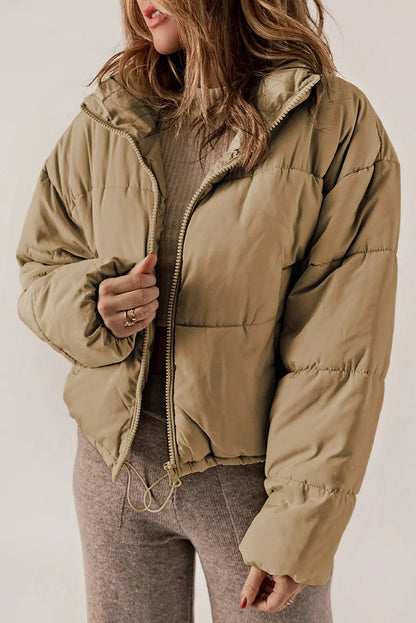 Damen Steppjacke Reißverschluss Eingrifftaschen