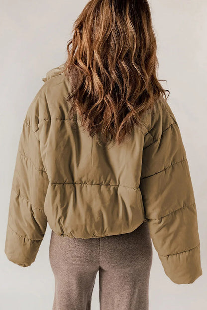 Damen Steppjacke Reißverschluss Eingrifftaschen