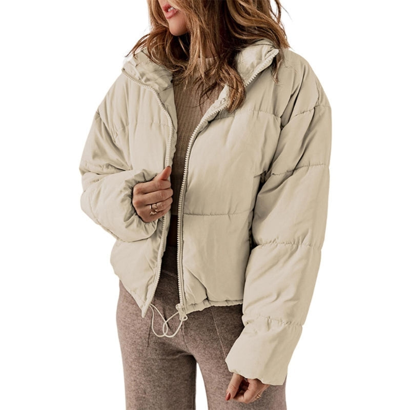 Damen Steppjacke Reißverschluss Eingrifftaschen
