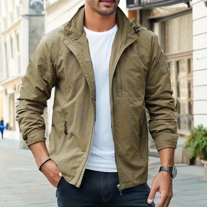 Herren Windbreaker Jacke Leicht Kapuzenjacke Reißverschluss - Norvielle