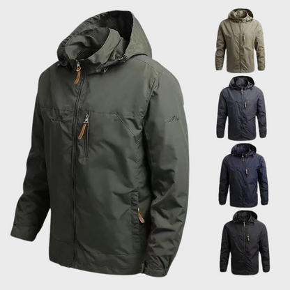 Herren Windbreaker Wasserdicht Kapuzenjacke Schwarz - Norvielle