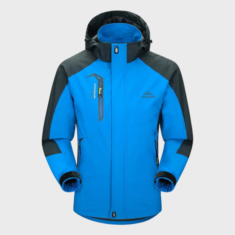 Herren Windbreaker-Jacke Wasserdicht Mit Kapuze Schwarz - Norvielle
