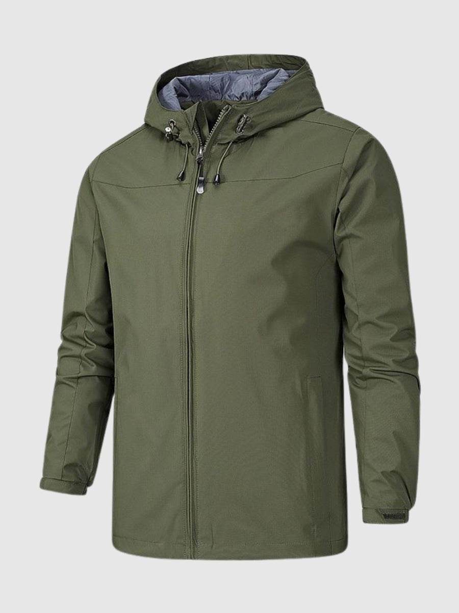 Herren Windbreaker Wasserdicht mit Kapuze Schwarz - Norvielle