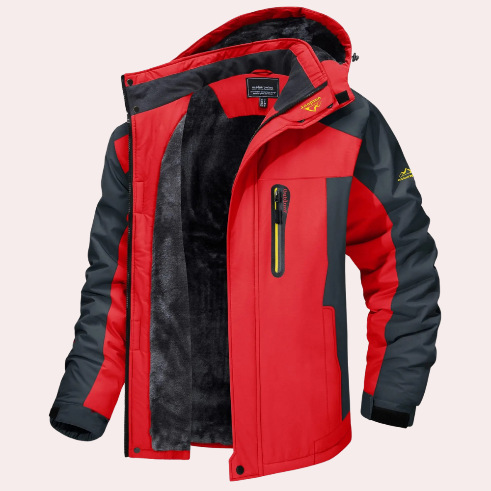 Herren Windbreaker-Jacke Wasserdicht Mit Kapuze Schwarz - Norvielle