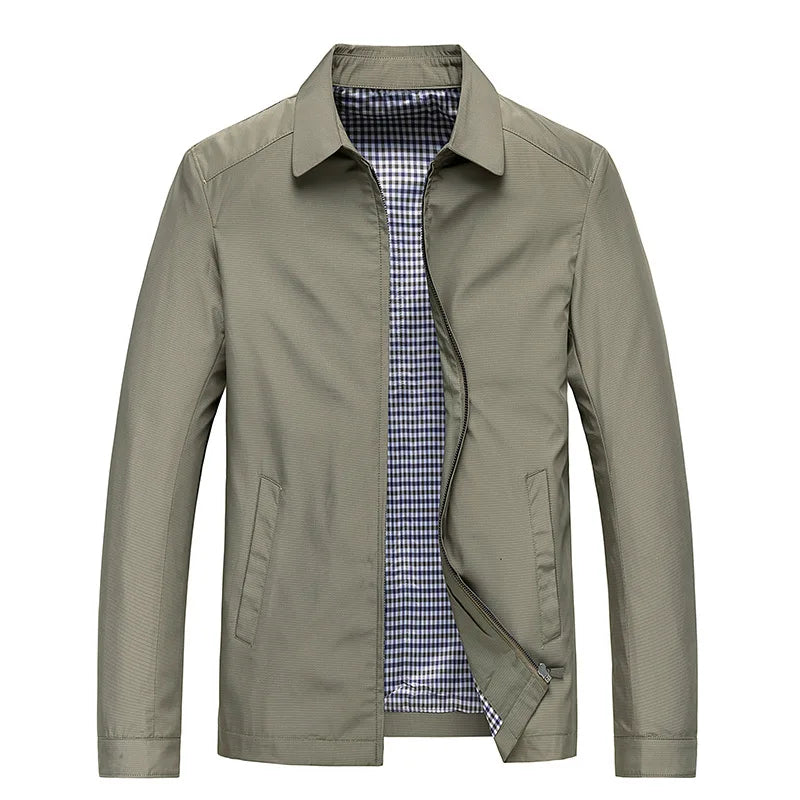 Winddichte Jacke - Leichte Wasserjacke mit Reißverschluss für Männer-Beige-XS-Chaps Herrenmode