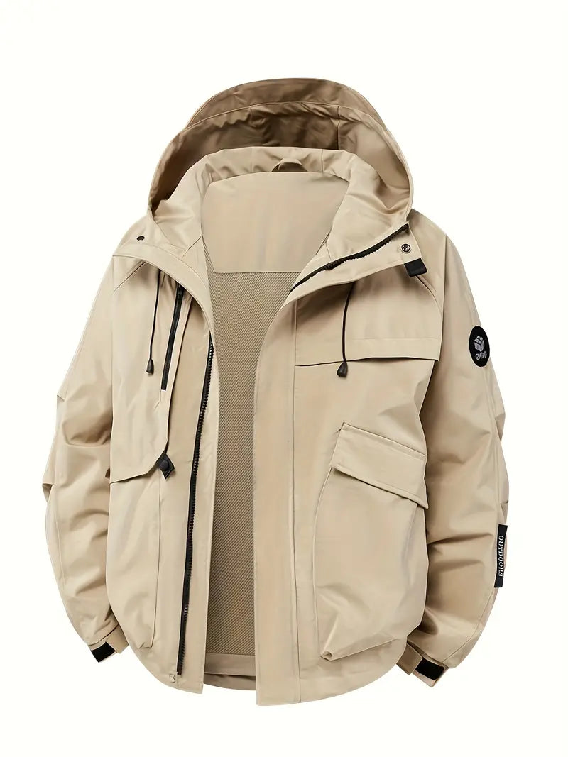 Herren Oversized-Winterjacke Winddicht Mit Kapuze Schwarz - Norvielle