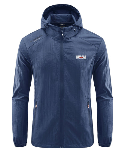 Herren Laufjacke Leicht Wasserdicht Mit Kapuze Schwarz - Norvielle