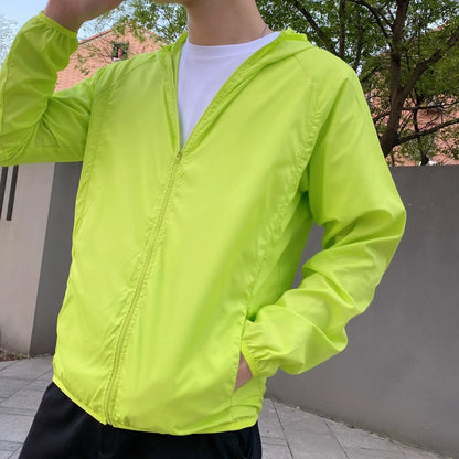 Windjacke | Mit Kapuze | Reißverschluss | Leichte Jacke | Herrenjacke-Hellgrün-S-Chaps Herrenmode