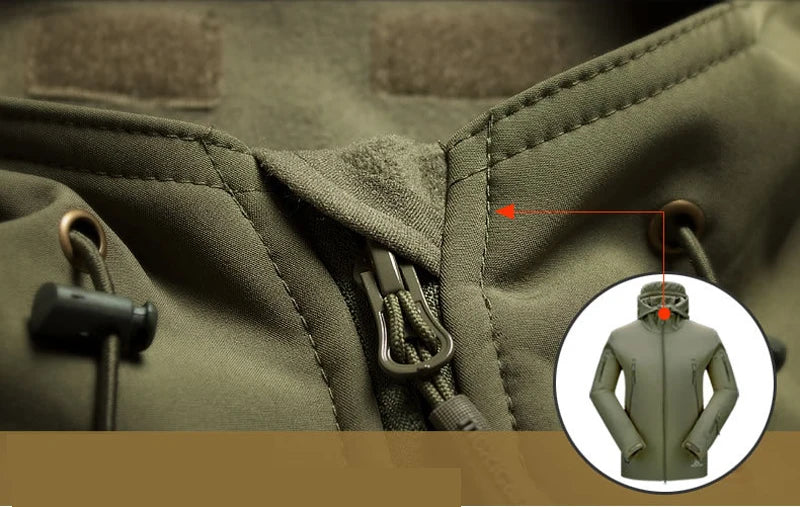 Windjacke | Mit Kapuze | Taktisch | Outdoor-Jacke | Wasserdichte Regenjacke für Männer-Chaps Herrenmode