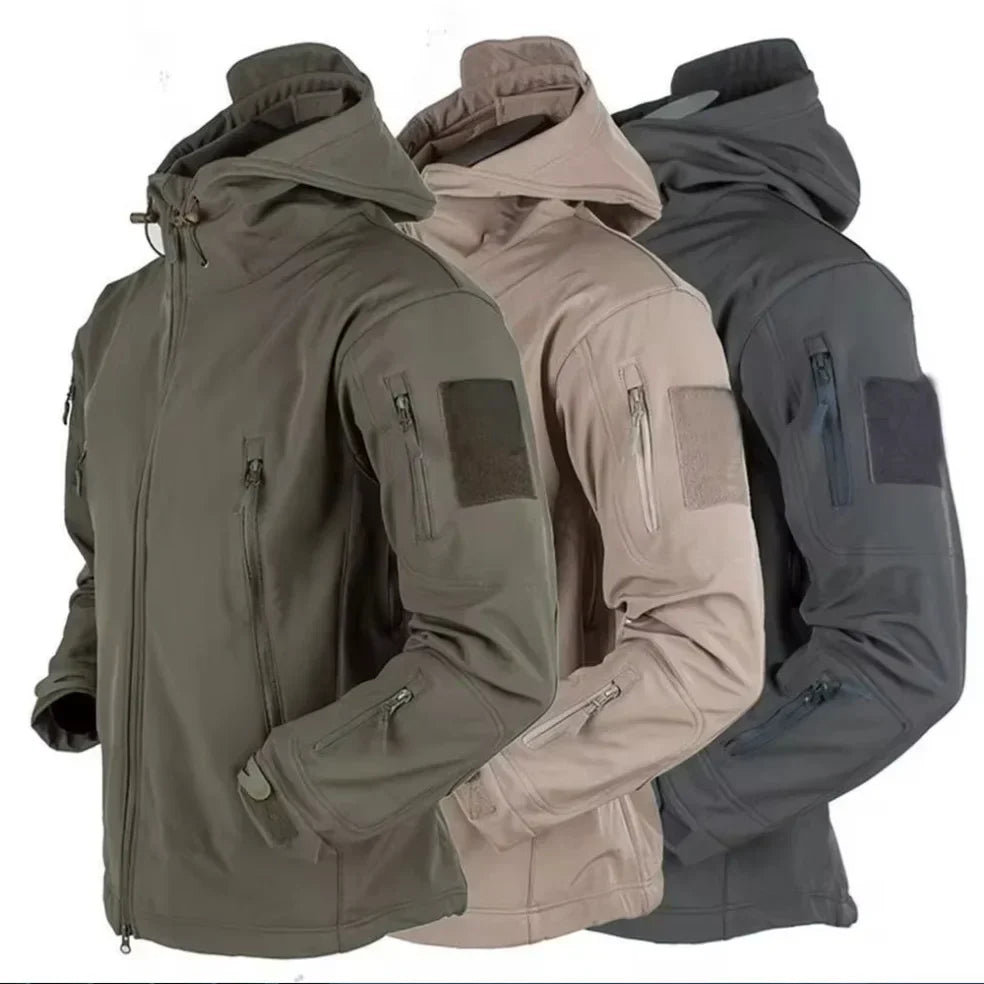 Herren Windjacke Wasserdicht Mit Kapuze Taktisch Outdoor Schwarz - Norvielle