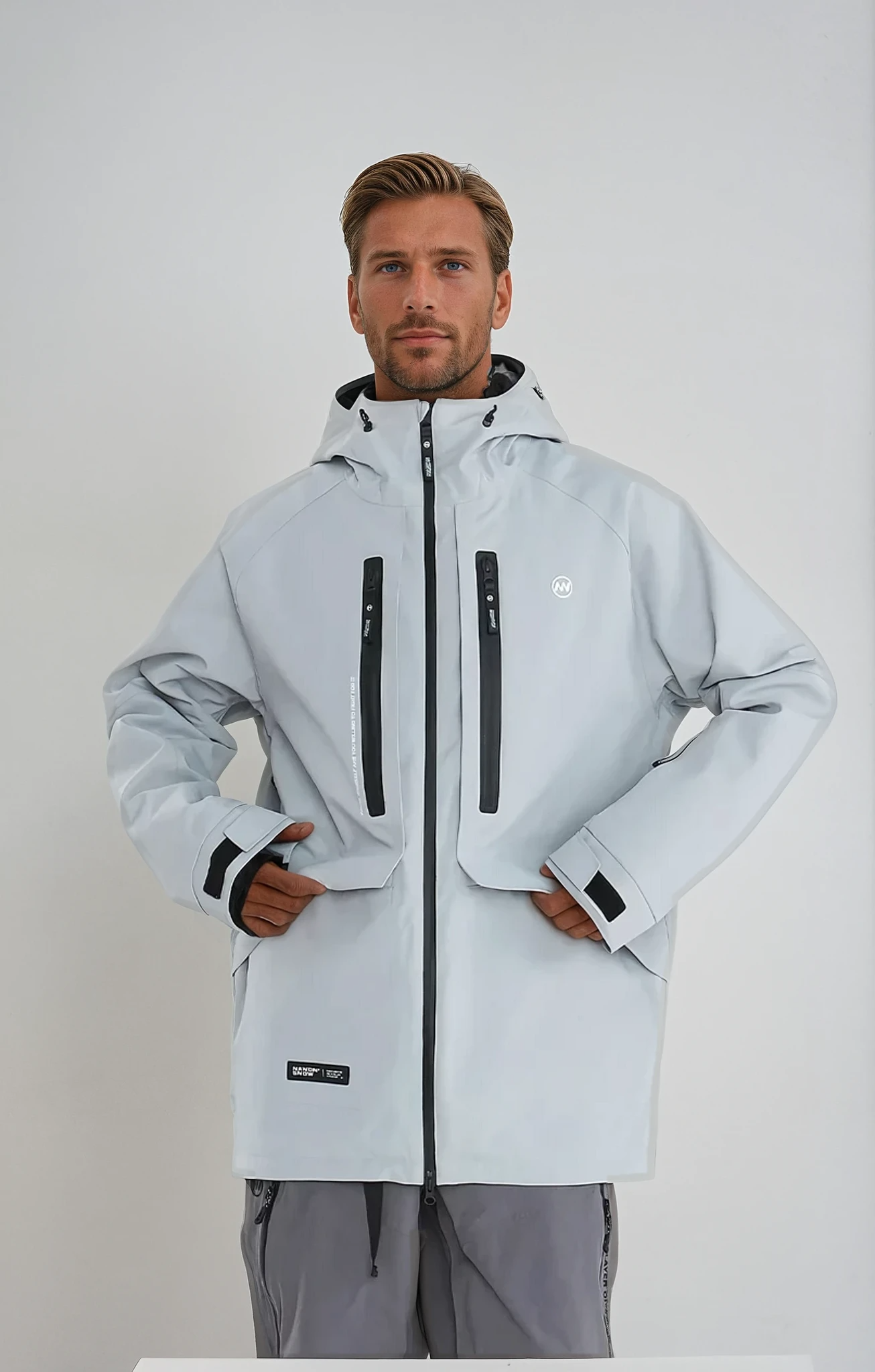 Herren Windjacke Wasserdicht Isoliert Oversized Schwarz - Norvielle