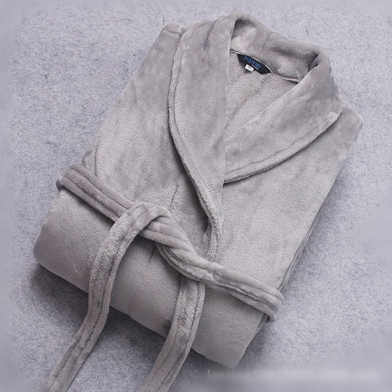 Weicher Unisex Bademantel Flauschig Fleece Warm