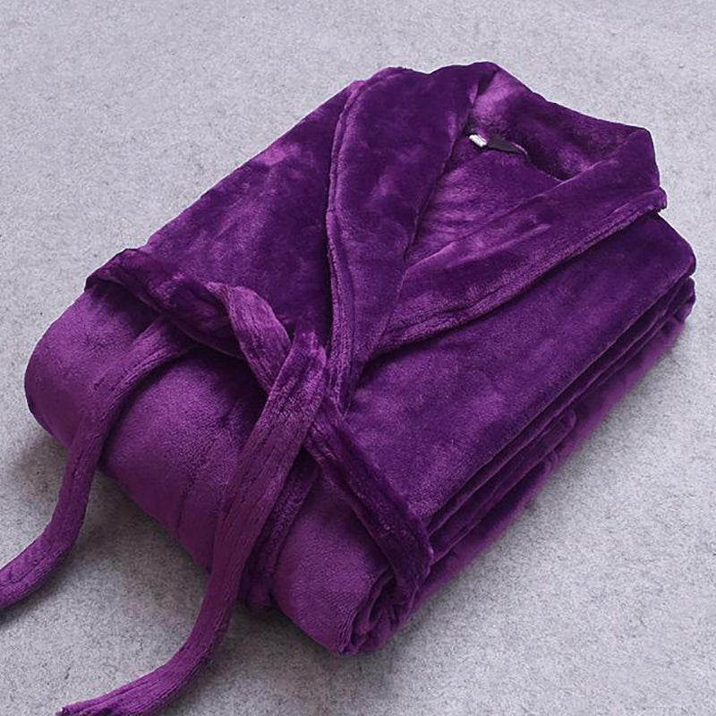 Weicher Unisex Bademantel Flauschig Fleece Warm