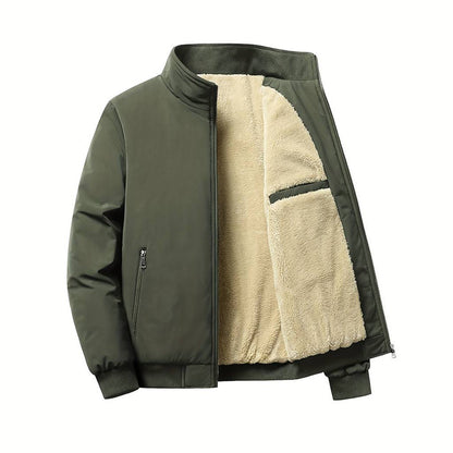 Herren Winter Bomberjacke Fleece gefüttert Schwarz - Norvielle