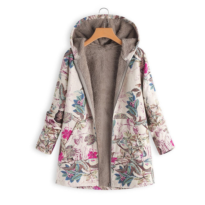 Norvielle Damen Vintage Jacke Bedruckt - Norvielle