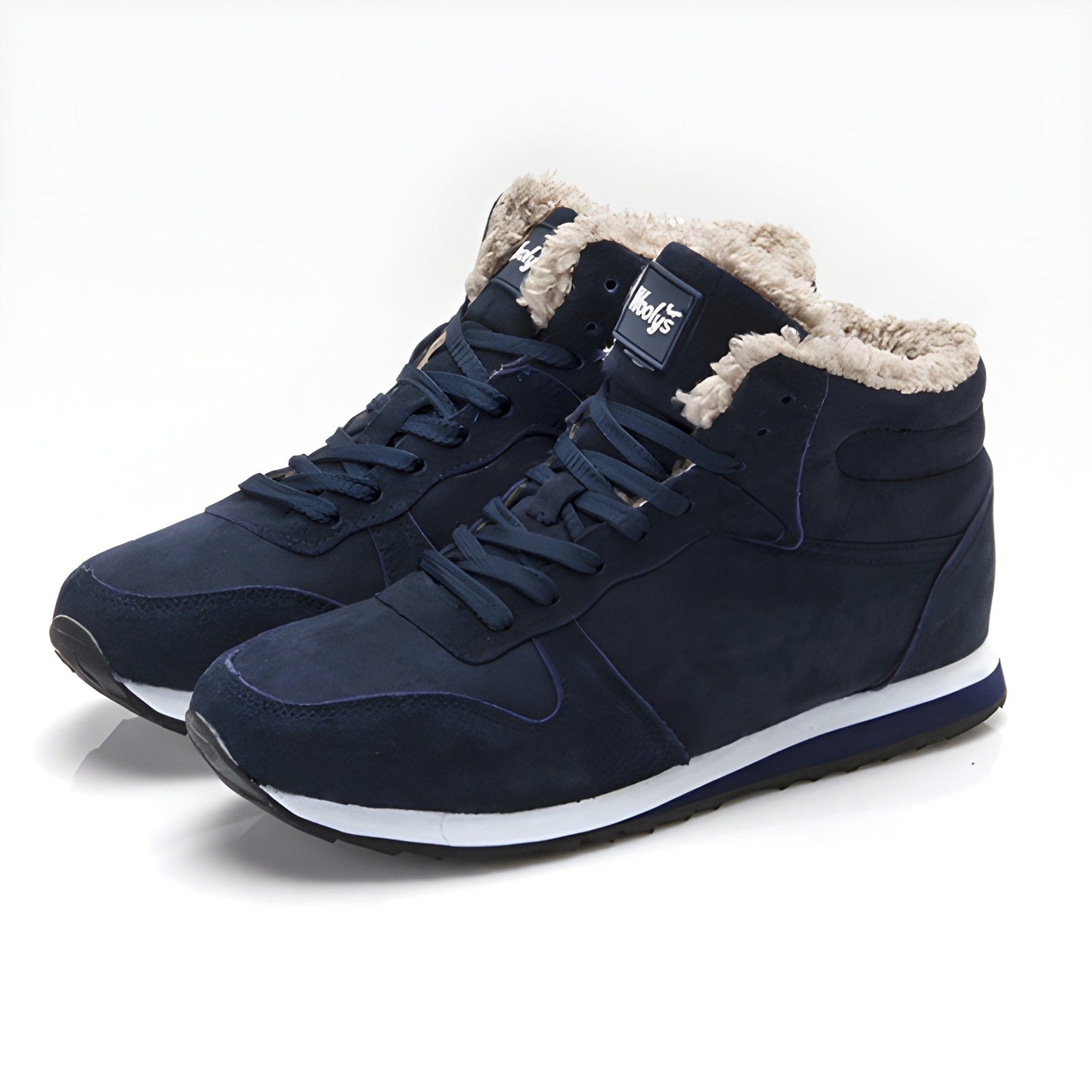 Herren High- Sneaker Schnürsenkel Schwarz Winter - Norvielle