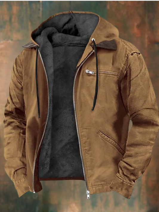 Herren Winterjacke Isoliert Bomberjacke Schwarz - Norvielle