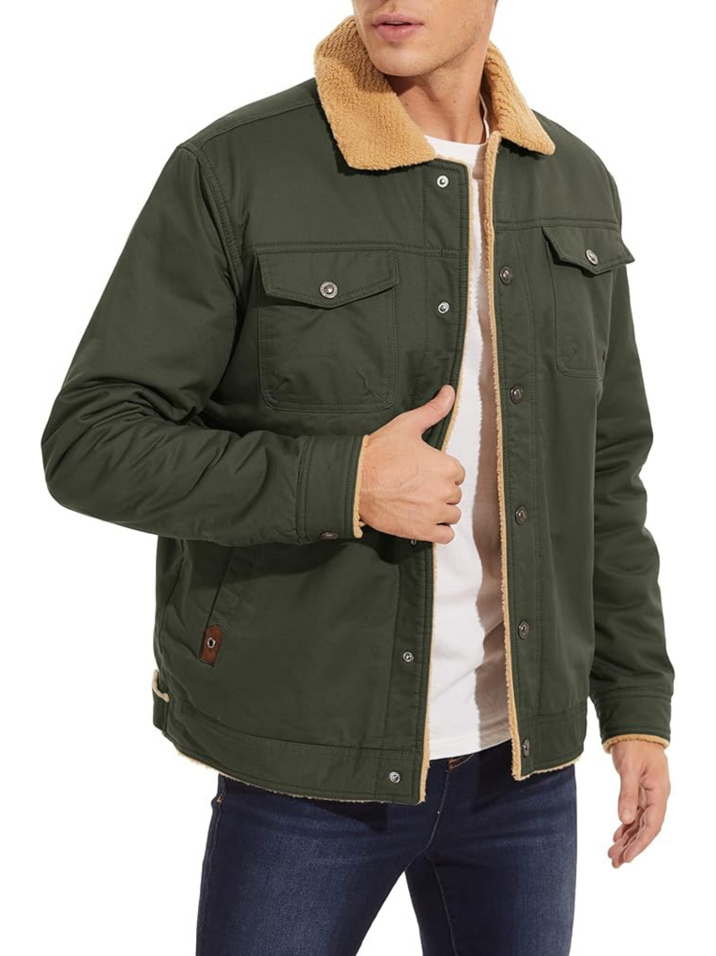 Herren Winterjacke Klassischer Schnitt Schwarz - Norvielle