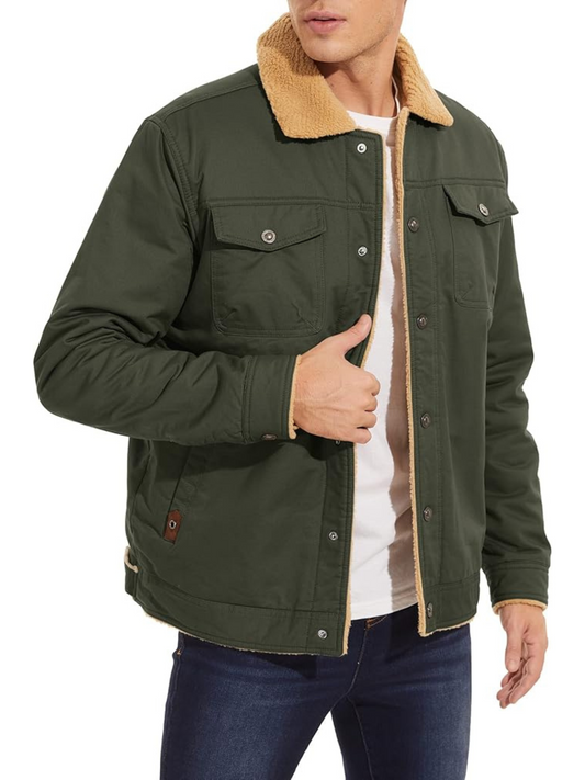 Herren Winterjacke Klassischer Schnitt Schwarz - Norvielle