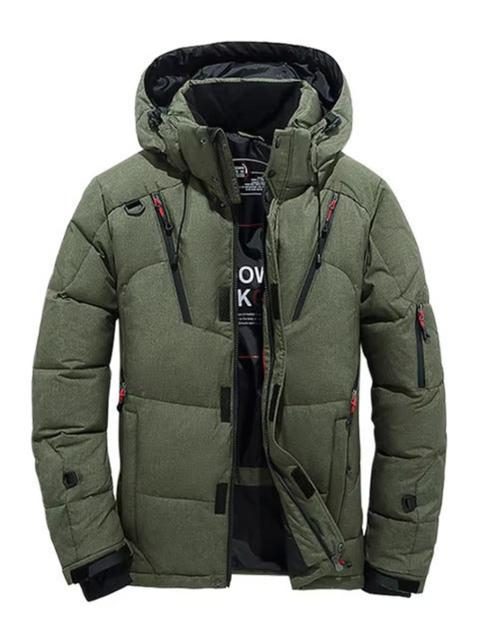 Herren Winterdaunenjacke Gesteppt Mit Kapuze - Norvielle
