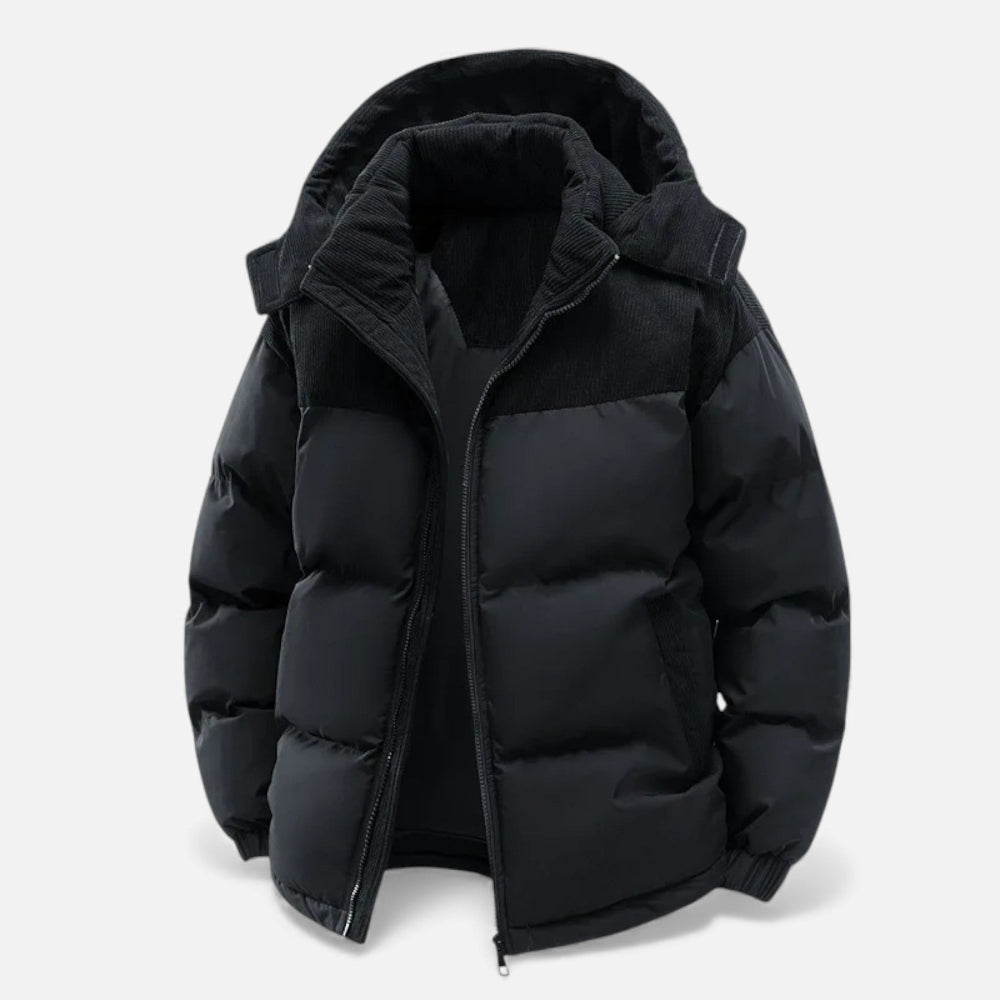 Herren Winterjacke Fleece-Futter Abnehmbare Kapuze Isoliert