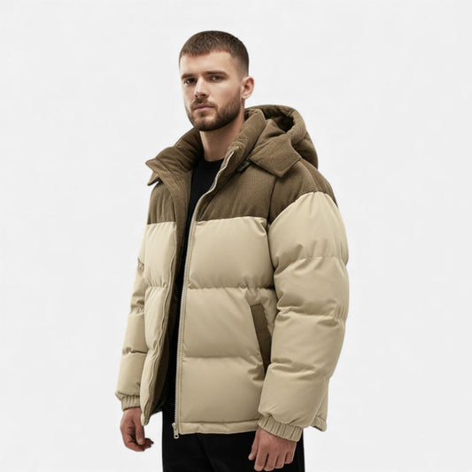 Herren Winterjacke Fleecegefüttert Abnehmbare Kapuze Isoliert - Norvielle