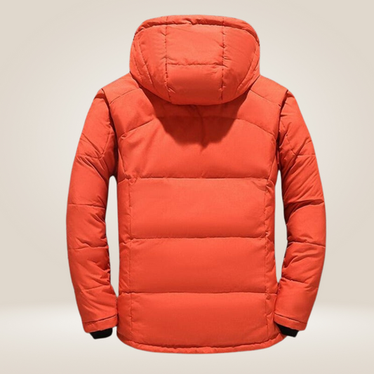 Herren Winterjacke Isoliert Wasserdicht Mit Kapuze Schwarz - Norvielle
