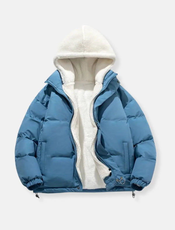 Herren Winterjacke Gepolstert Verstellbare Kapuze